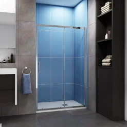 Porte de douche coulissante 150cm en 5mm verre trempé porte de douche Hauteur 190cm Installation en niche