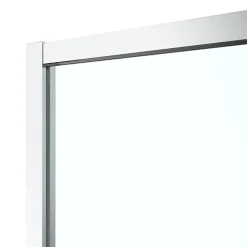 Porte de douche coulissante l.140 x H.195 cm, bandes miroir, profilés alu chrome, GoodHome Ledava