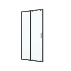 Porte de douche coulissante l.120 x H.195 cm, profilés alu noir, GoodHome Ledava