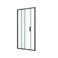 Porte de douche coulissante l.120 x H.195 cm, profilés alu noir, GoodHome Ledava