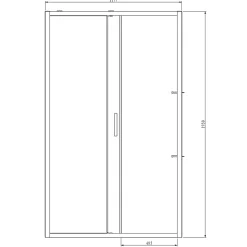 Porte de douche coulissante l.120 x H.195 cm, profilés alu noir, GoodHome Ledava
