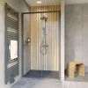 Porte de douche coulissante droite l.100 x H.200, verre transparent, profilé noir, Schulte Trend2.0