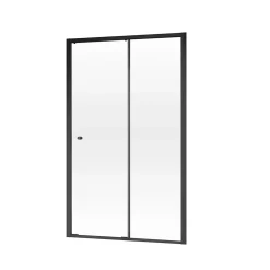 Porte de douche coulissante droite l.100 x H.200, verre transparent, profilé noir, Schulte Trend2.0