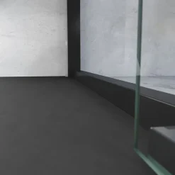 Porte de douche coulissante droite l.100 x H.200, verre transparent, profilé noir, Schulte Trend2.0