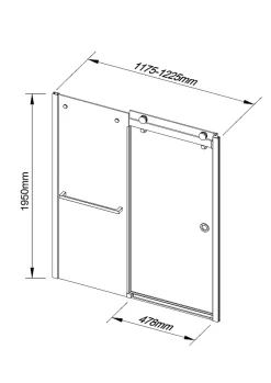 Porte de douche coulissante GoodHome Naya transparent 120 cm