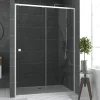 Porte de douche coulissante blanc Galedo Spot transparent 140cm