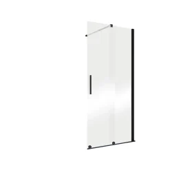Porte de douche coulissante avec roulettes l.120 x H.200 cm, verre transparent anticalcaire, profilé noir mat, Schulte NewStyle