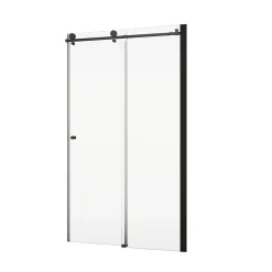 Porte de douche coulissante l.120 x H.200 cm, verre transparent, profilé noir mat, Schulte MasterClass