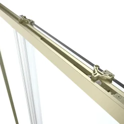 Porte de douche coulissante l.120 x H.195 cm, verre transparent, profilés alu finition doré brossé, GoodHome Ledava