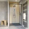 Porte de douche coulissante gauche l.120 x H.200, verre transparent, profilé noir, Schulte Trend2.0