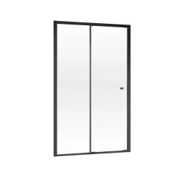 Porte de douche coulissante gauche l.120 x H.200, verre transparent, profilé noir, Schulte Trend2.0