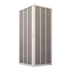 Porte de douche d'angle en PVC 100x100CM H185 avec Ouverture Centrale couleure Blanche mod. Flex