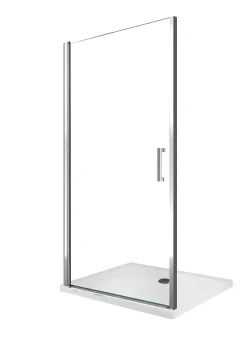 Porte de douche de 8 mm à battant pour installation en niche H.200 réversible - 69-73 cm