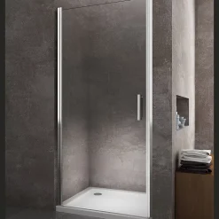 Porte de douche de 8 mm à battant pour installation en niche H.200 réversible - 69-73 cm