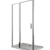 Porte de douche de 6 mm avec un petite paroi et une porte à battant dans la même ligne - 137-140 cm