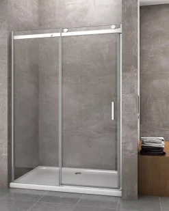 Porte de douche de 8 mm pour installation en niche H.190 avec ouverture coulissante et rèversible - 160 cm