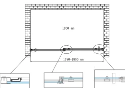 Porte de douche de 8 mm pour installation en niche H.190 avec ouverture coulissante et rèversible - 180 cm
