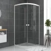 Porte de douche en angle circulaire blanc Galedo Spot 90 x 90cm
