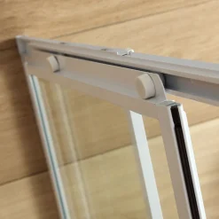 Porte De Douche Extensible 80-90 Cm Profile Blanc En Aluminium Erice