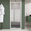 Porte de Douche Extensible de 69 a 80 x 185cm - Profil Blanc - Verre Trempé 4mm - FLEXY