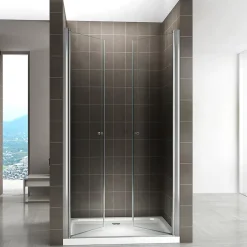 Porte de douche GINA H.195 réglable de 84 à 88 cm verre 6 mm transparent - Saniverre
