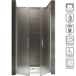Porte de douche KAYA H.185 réglable de 86 à 89 cm verre 6 mm opaque - Saniverre