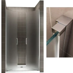 Porte de douche KAYA H.185 réglable de 86 à 89 cm verre 6 mm opaque - Saniverre