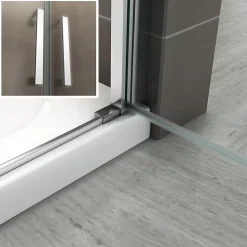 Porte de douche KAYA H.180 réglable de 74 à 77 cm verre 6 mm semi-opaque - Saniverre