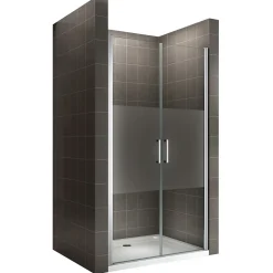 Porte de douche KAYA H.180 réglable de 74 à 77 cm verre 6 mm semi-opaque - Saniverre