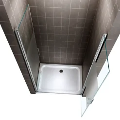 Porte de douche KAYA H.180 réglable de 77 à 80 cm verre 6 mm semi-opaque - Saniverre