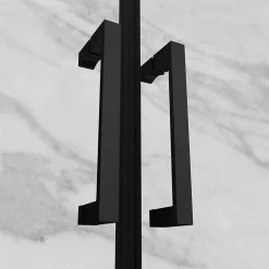 Porte de douche KAYA-BLACK H. 180, l. 95-98 cm, verre transparent 6 mm anticalcaire - Saniverre