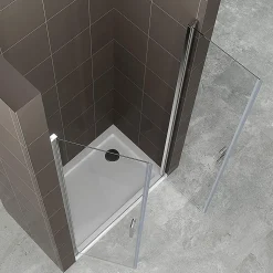 Porte de douche KIMI H.190 largeur réglable 91 à 94 cm verre transparent - Saniverre