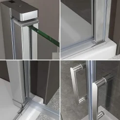 Porte de douche KIMI H.190 largeur réglable 91 à 94 cm verre transparent - Saniverre