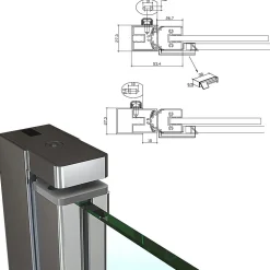 Porte de douche KIMI H.190 largeur réglable 91 à 94 cm verre transparent - Saniverre