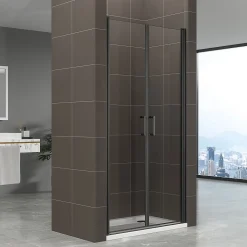 Porte de douche KIMIBLACK H.190 largeur réglable 97 à 100 cm verre transparent - Saniverre