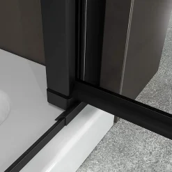 Porte de douche KIMIBLACK H.190 largeur réglable 97 à 100 cm verre transparent - Saniverre