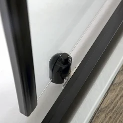 Porte de douche niche 130 cm noir mat avec installation réversible - city