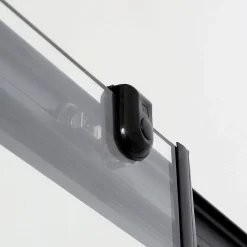 Porte de douche noir mat 140 cm niche avec porte coulissante - city