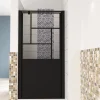porte de douche Noir 80x200cm,5mm verre securit,Paroi de douche avec porte pivotante,Robustesse et Design Moderne