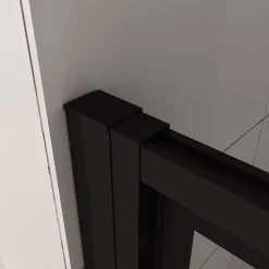 porte de douche Noir 100x200cm,5mm verre securit,Paroi de douche avec porte pivotante,Robustesse et Design Moderne