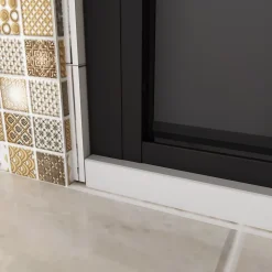 porte de douche Noir 100x200cm,5mm verre securit,Paroi de douche avec porte pivotante,Robustesse et Design Moderne