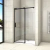 Porte De Douche Noire Coulissante 140x200cm Porte De Douche Coulissante Noir En 8mm Verre Anticalcaire