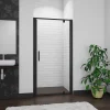 Porte De douche noire 80x185cm porte de douche pivotante en 6mm verre de sécurité Installation en niche