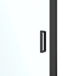 Porte de douche pivotante l.90 x H.195 cm, verre transparent, profilés alu noir, GoodHome Ledava