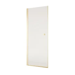 Porte de Douche Pivotante 80x180 cm en Verre Trempe 5 mm - Finition Or Brosse - GOLD ELEMENTARY