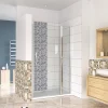 Porte de douche pivotante en 6mm verre securit anticalcaire porte de douche 106cm avec 1 élément fixe Hauteur 187cm