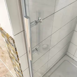 Porte de douche pivotante en 6mm verre securit anticalcaire porte de douche 106cm avec 1 élément fixe Hauteur 187cm