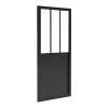 Porte de douche pivotante noir mat style atelier - 80 x 195 cm - URBANIK