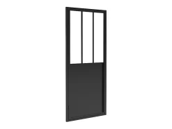 Porte de douche pivotante noir mat style atelier - 80 x 195 cm - URBANIK