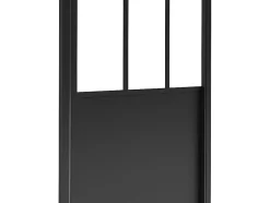 Porte de douche pivotante noir mat style atelier - 80 x 195 cm - URBANIK